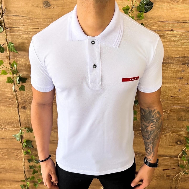 CAMISA POLO PRADA BASIC - BRANCA