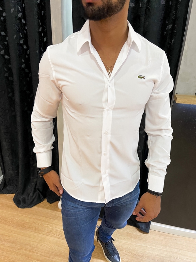 CAMISA SOCIAL LACOSTE - BRANCA - EleganceOutlet