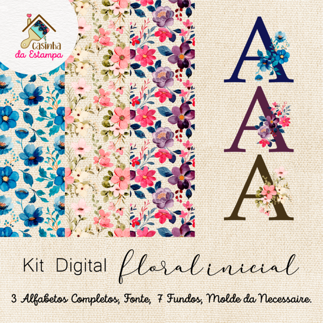 KIT DIGITAL FLORAL PNG, Loja bbbiel