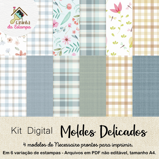 Kit De Papel Digital Xadrez - 100 Papéis