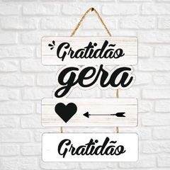 Quadro Frase Positiva - Gratidão Gera Gratidão