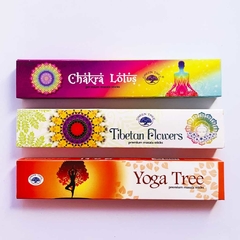 Kit Incenso Chakra Lotus, Tibetan Flowers e Yoga Tree