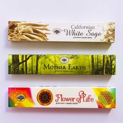 Kit Incenso White Sage, Mother Earth e Flower of Life