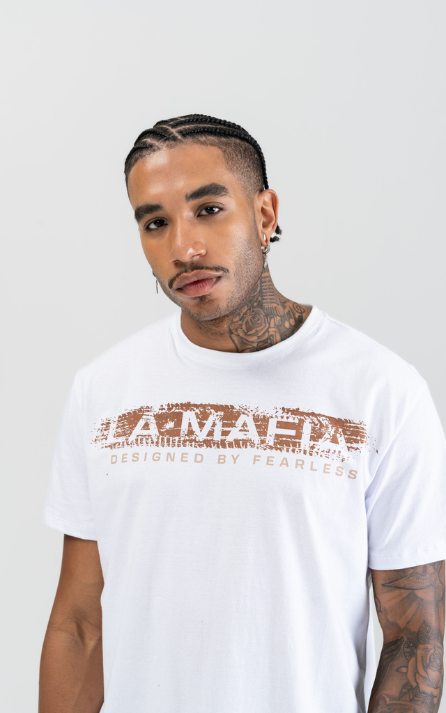CAMISETA LA MAFIA BRANCA TRACK PSY Multimarcas