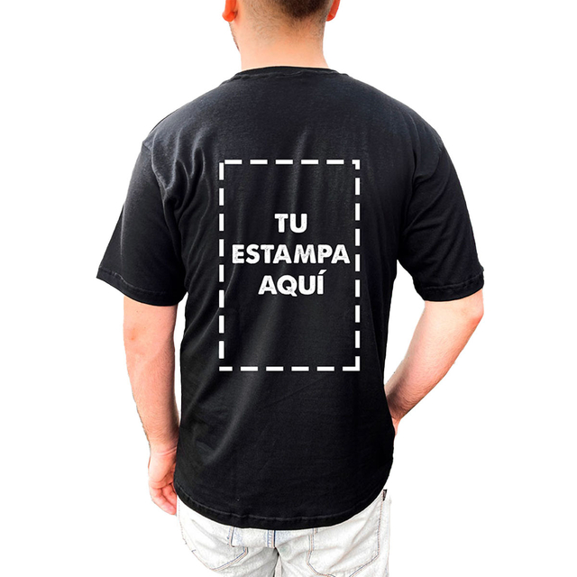 Remera personalizada de algodon estampa solo espalda