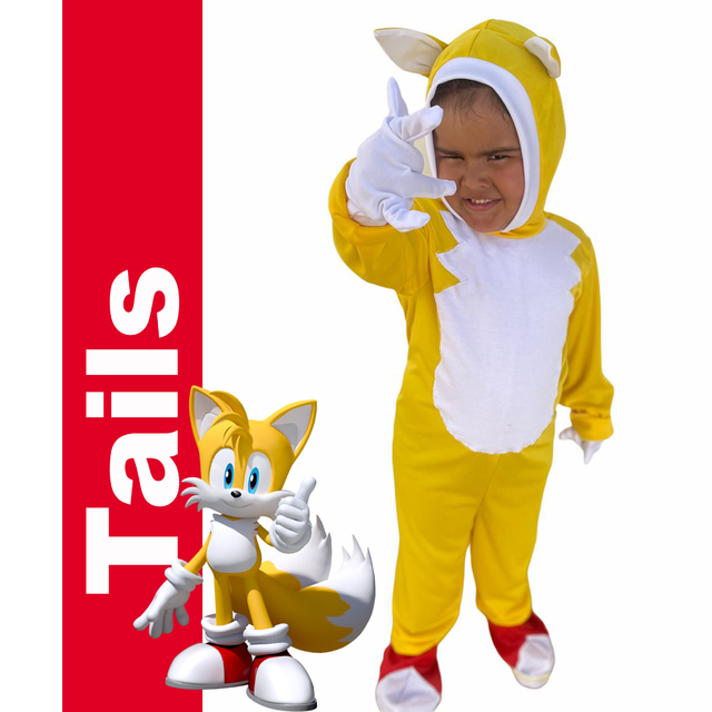 Fantasia Tails Infantil Curta Com Máscara