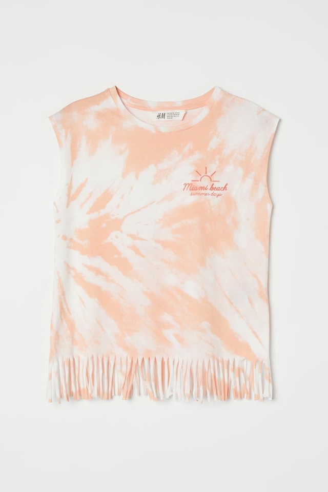 Remera nena H M algodon 12 14 anos con flecos