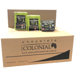 Chocolatinas 70% cacao sin azúcar con stevia por 5 gr. - 010-37079