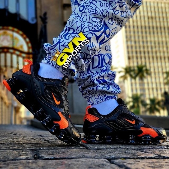 Nike Shox TL Nova Preto Com Laranja Gvn Imports
