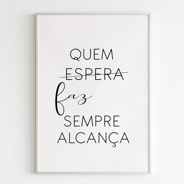 Quadro decorativo com frases, palavras e mensagens.