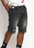 BERMUDA JEAN BROSS NEGRA BIG LASER CON ROTURAS - Bross