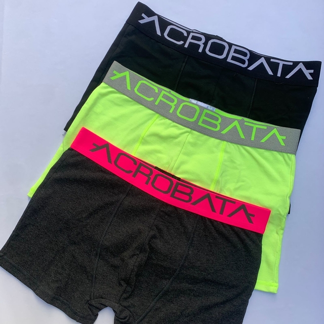 Acrobata 5086 - Boxer de algodon y lycra liso con elastico personalizado