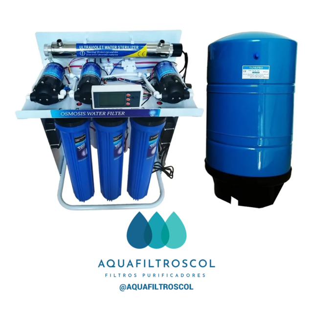 Purificador de agua 5 etapas 100 GPD tanque 3.2 g. - Vitality Water