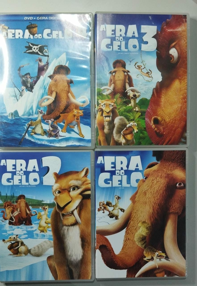 Dvd a Era do Gelo 1, 2, 3 e 4  Item Infantil Dvd Usado 79303193