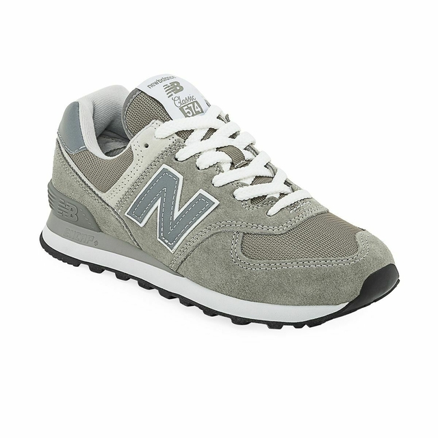 zapatillas new balance 574 gris blanca de mujer