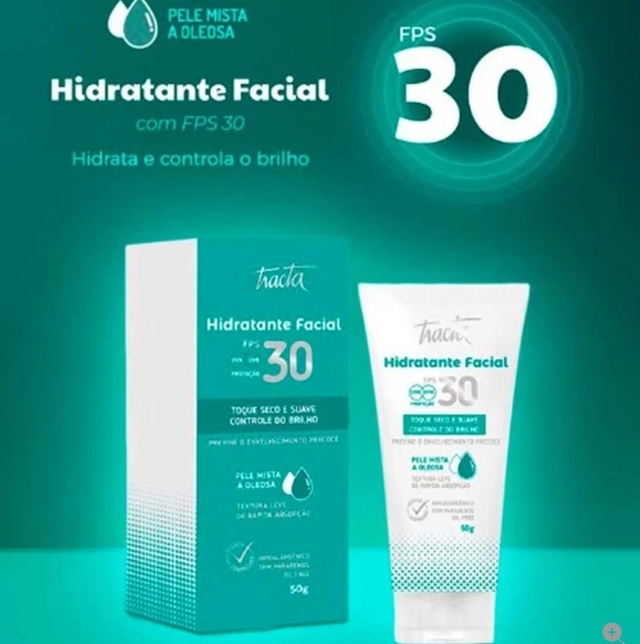 Hidratante Facial Toque Seco e Suave Controle de Brilho Oil Free FPS30