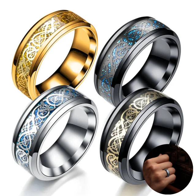 Anillo Dragon Celta Acero Quirurgico Varios Colores