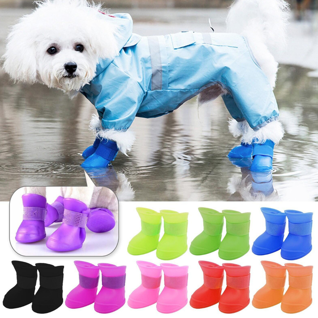 Botitas De Perro X4 Xl O Xxl Botas De Lluvia Silicona Zapato