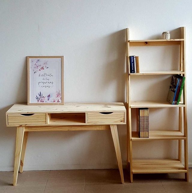Combo escritorio Nórdico 40x120cm + Biblioteca alta