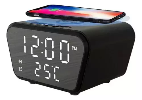 Cargador Inalambrico y Reloj Despertador con Temperatura 3 en 1 AY 21