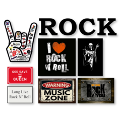 KIT 7 PLACAS ROCK DARTH C/ LETRAS ROCK - comprar online