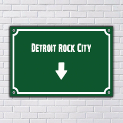 PLACA DE RUA DETROIT ROCK CITY 20x13 cm