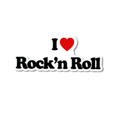 PLACA RECORTE I LOVE ROCK N ROLL 38x14 cm