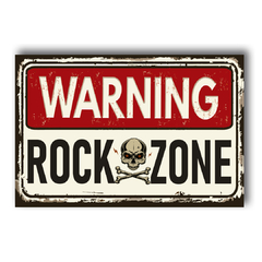 PLACA WARNING ROCK ZONE