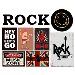 KIT 7 PLACAS ROCK FOREVER C/ LETRAS ROCK - comprar online