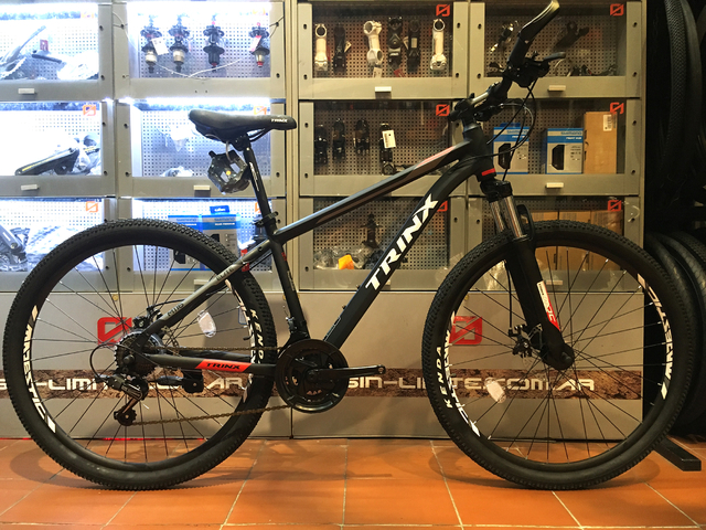 Bicicleta 27.5 Trinx M116 Elite Shimano 21v Disco Negro Rojo Gris