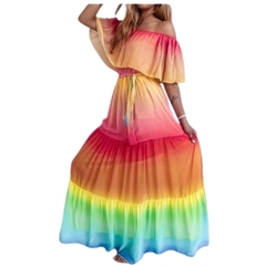 vestido cigano multicolor