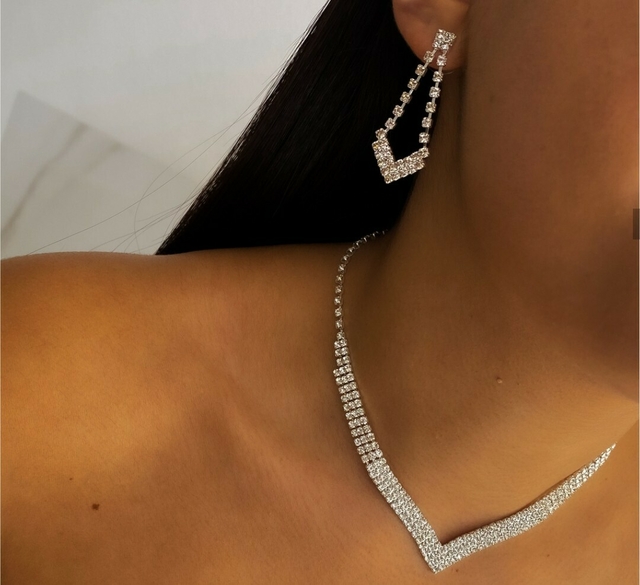 Collar mas aros de fiesta Strass LourdesJoyas