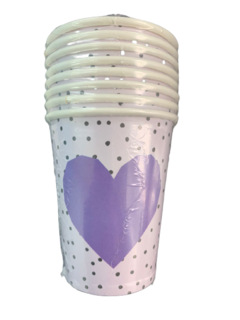 Imagen de Vaso Polipapel Corazón 8 oz (8 un)