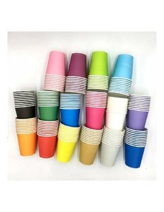 Vaso Polipapel Colores Plenos Liso 8 oz (8 un)