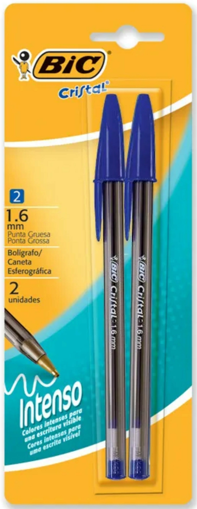 Boligrafo Bic Cristal Metalizado + 2 Recargas Azul Pack. Bolígrafos bic de  tinta . La Superpapelería