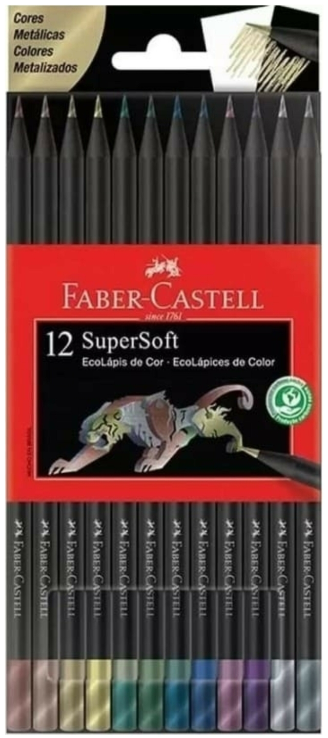 Lápices Faber Castell SuperSoft x 12 - METALIZADOS