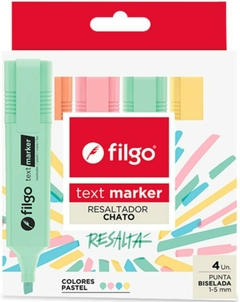 Resaltadores Filgo Text Marker Pastel x4 pastel