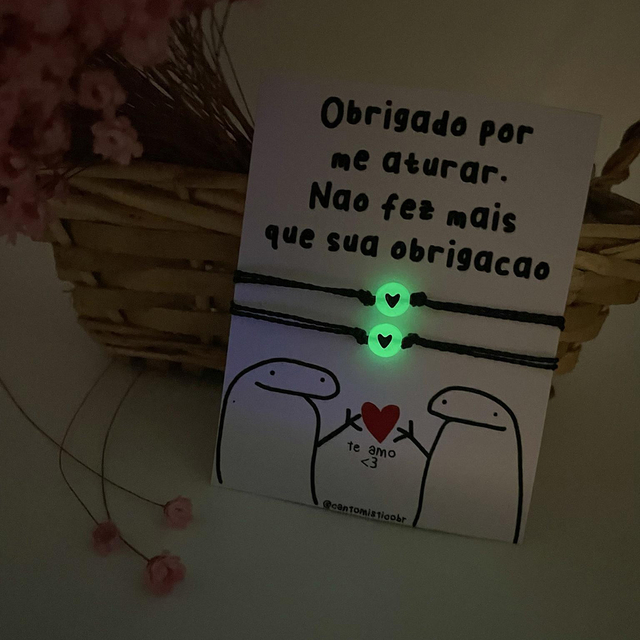 Pulseiras de Casal/Amizade Nome Personalizado Brilha no Escuro