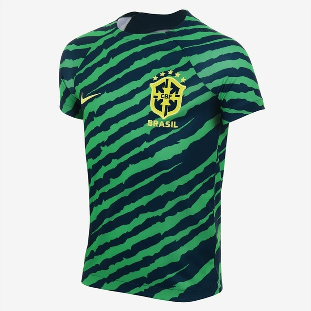 Camisa Seleção Brasileira Pré Jogo 22/23 - Torcedor Masculina - Azul e Verde