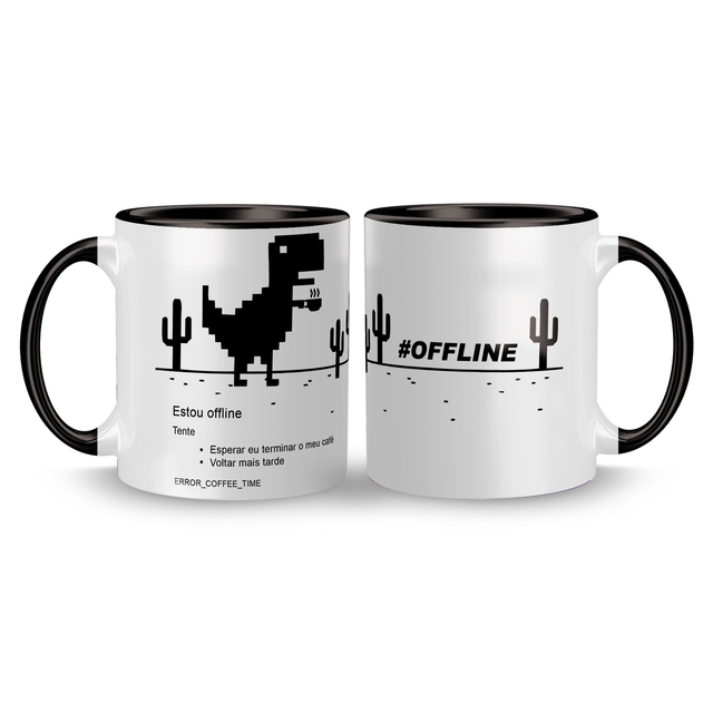 Caneca Personalizada Café - Dinossauro Offline Dino Run Google T-rex