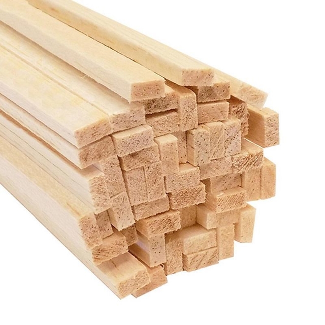 Varillas de madera de balsa de 1/2 pulgada cuadradas de 12 pulgadas de  largo, paquete de 15 unidades
