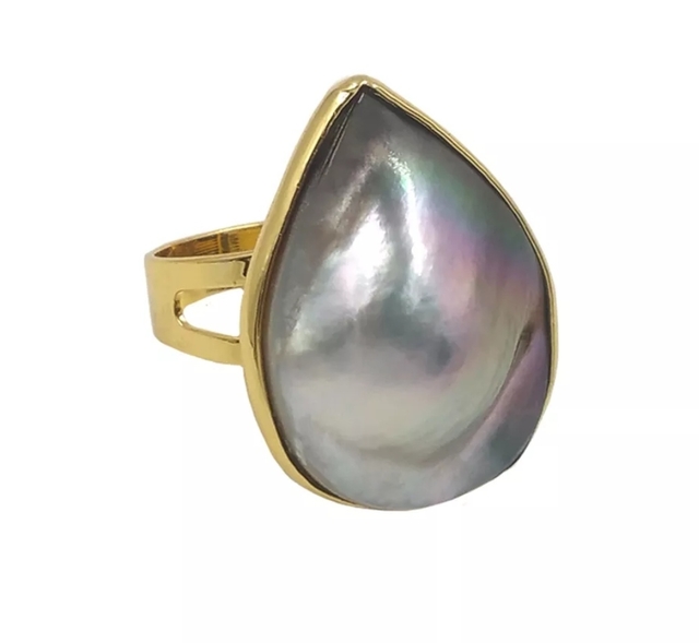 Anillo Perla Negra natural Joyas De Mi Alma