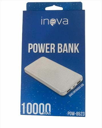 Carregador Portátil 10000mAh 2 USB INOVA Power Bank POW-8523 POW-1068
