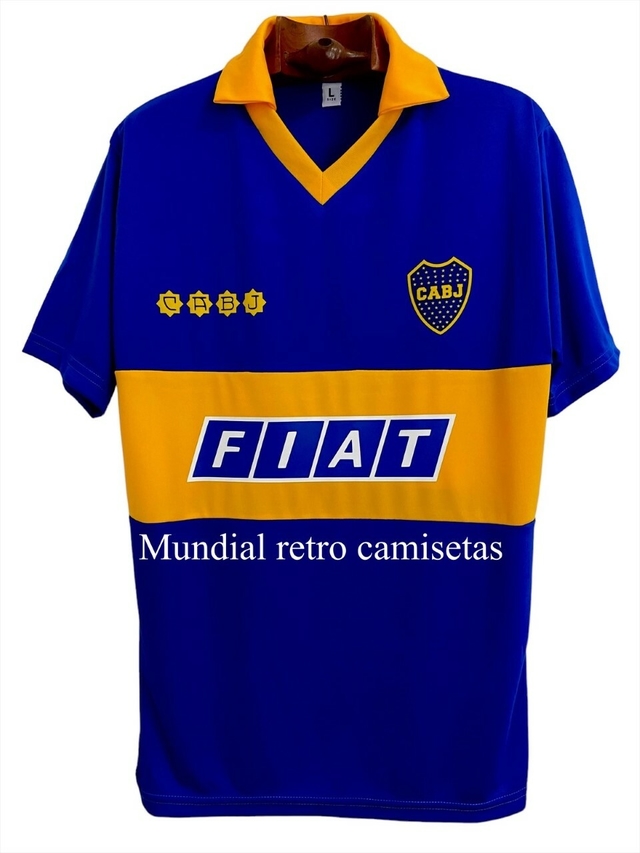 camiseta futbol boca juniors fiat retro