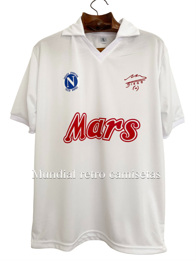 Camiseta blanca Napoli MARS HOMENAJE Maradona