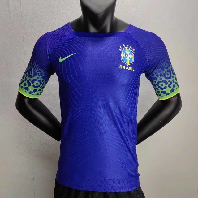 Camisa II Seleção Brasil Azul e Verde 22/23 Versão Jogador - Copa do Mundo