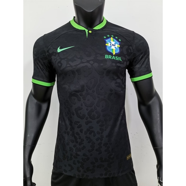 Camisa Seleção Brasileira 22/23 Versão Jogador - Preta e Verde