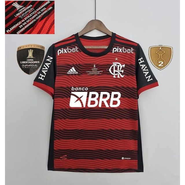 Camisa Flamengo I Final Libertadores 22/23 Patrocínios + patch libertadores