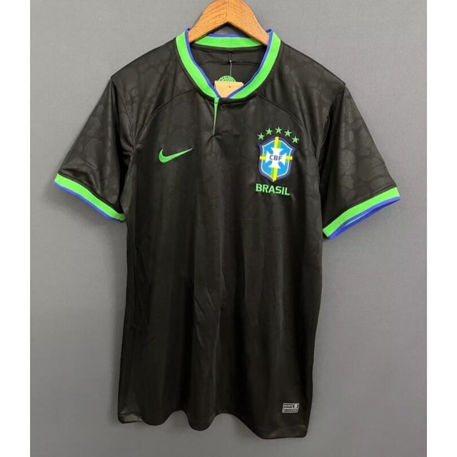 Camisa seleção Brasil 22/23 Preta e Verde - Copa do Mundo - edição