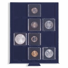 Tabuleiro Leuchtturm SmartBox para 12 moedas em cápsulas quadrum ou coin holders de 50mm